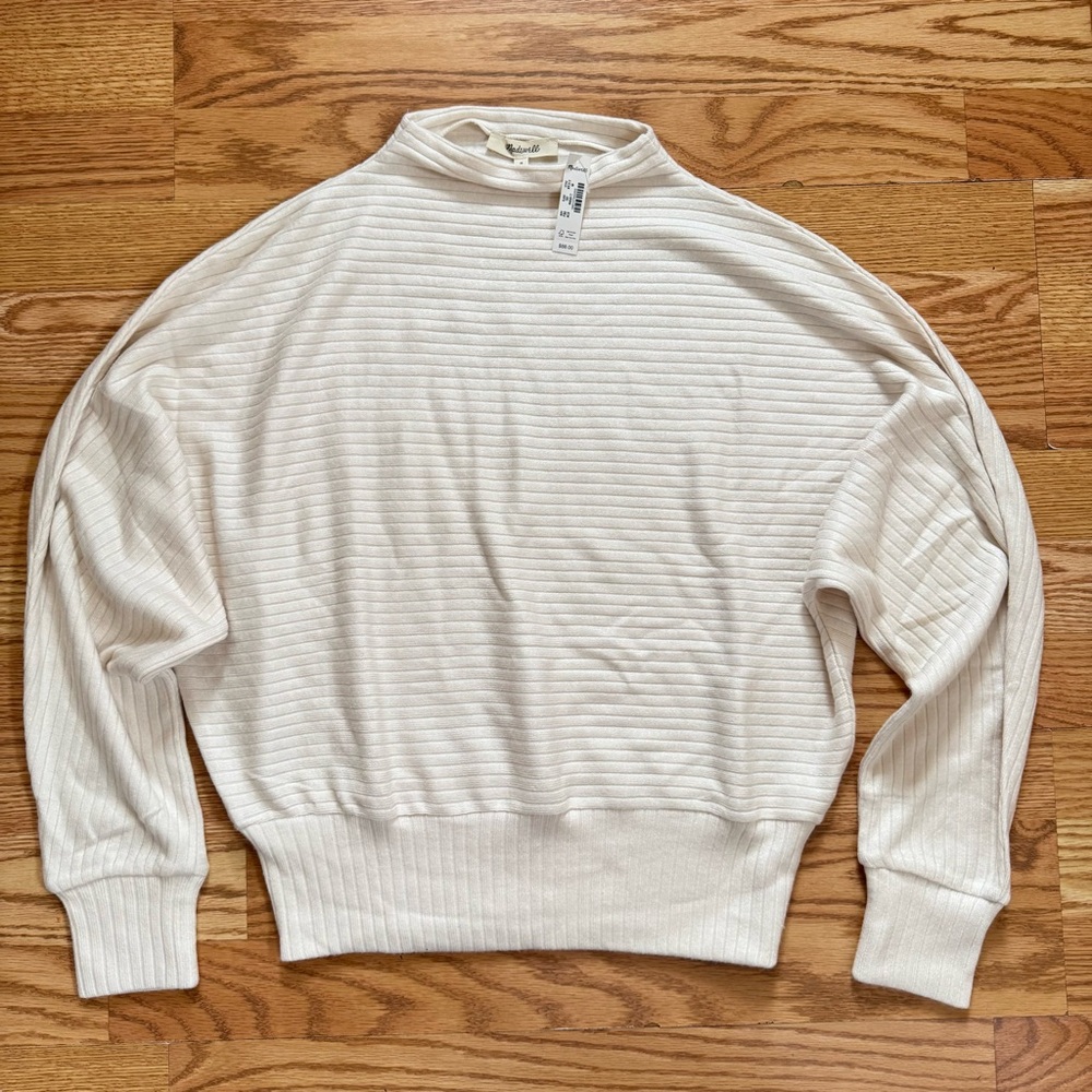 Madewell Cream Ribbed Long Sleeve Sweater (Brand new)